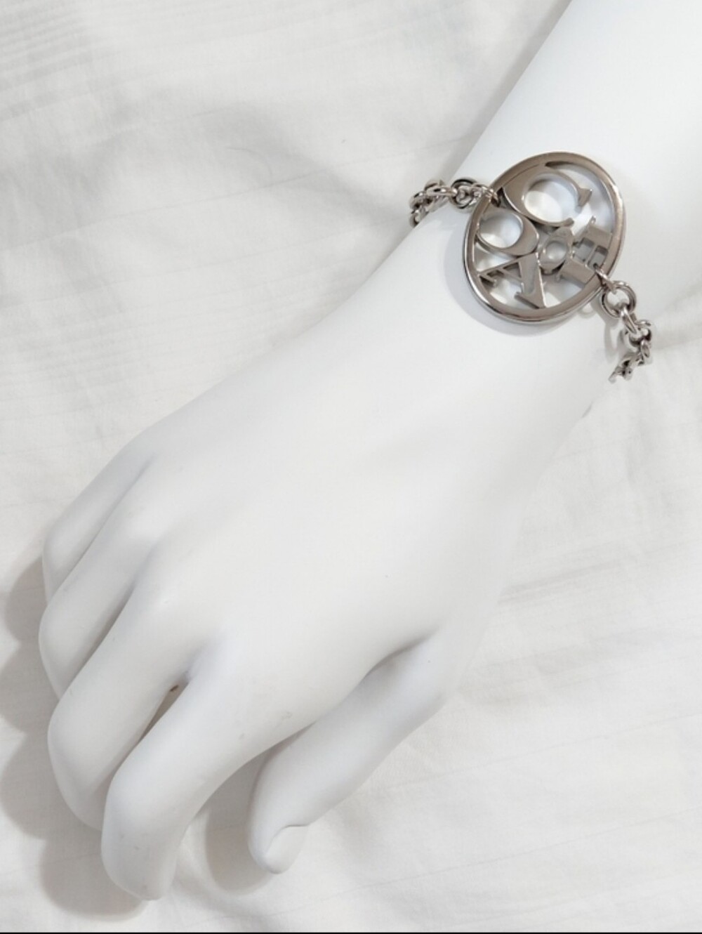 Coach Silver Oval Logo Bracelet